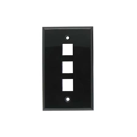 Bestlink Netware Smooth Face Keystone Wallplate- 3Port- Black 101833BK